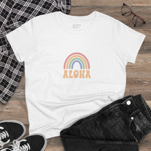 Load image into Gallery viewer, Aloha Rainbow Women&#39;s Midweight Cotton Tee