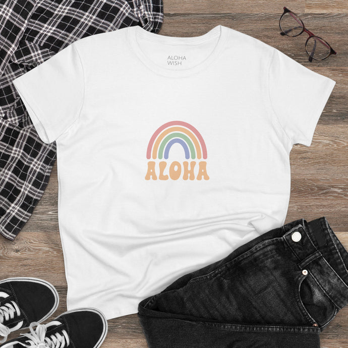 Aloha Rainbow Women's Midweight Cotton Tee