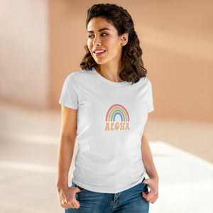 Aloha Rainbow Women's Midweight Cotton Tee