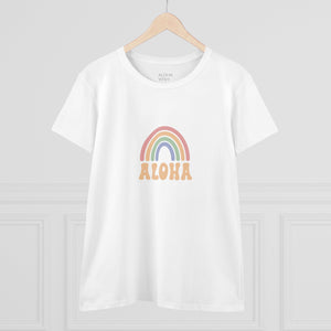 Aloha Rainbow Women's Midweight Cotton Tee