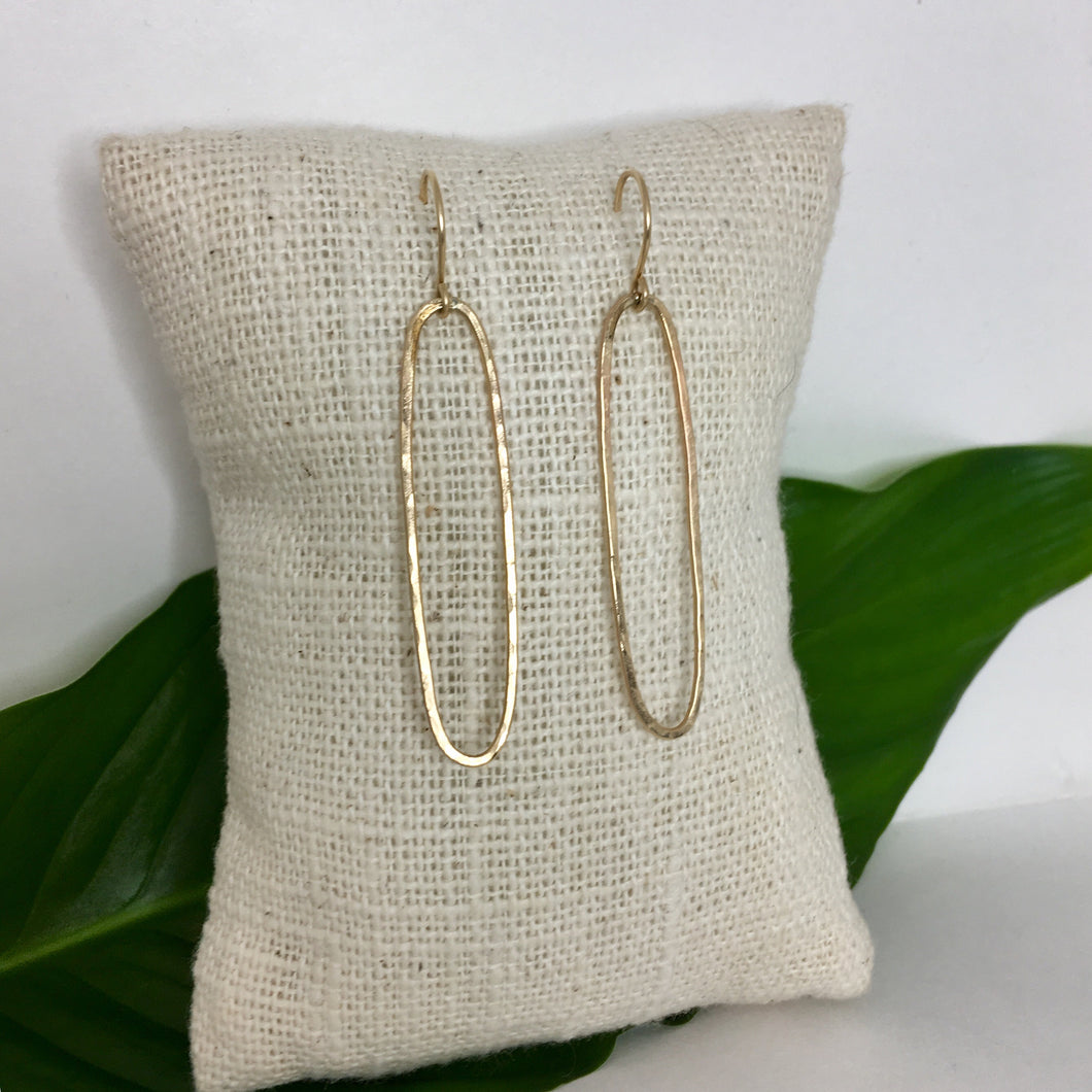 Small gold oval earrings