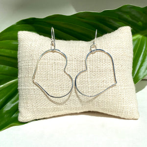 Small silver heart earrings