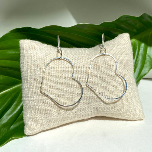 Small silver heart earrings